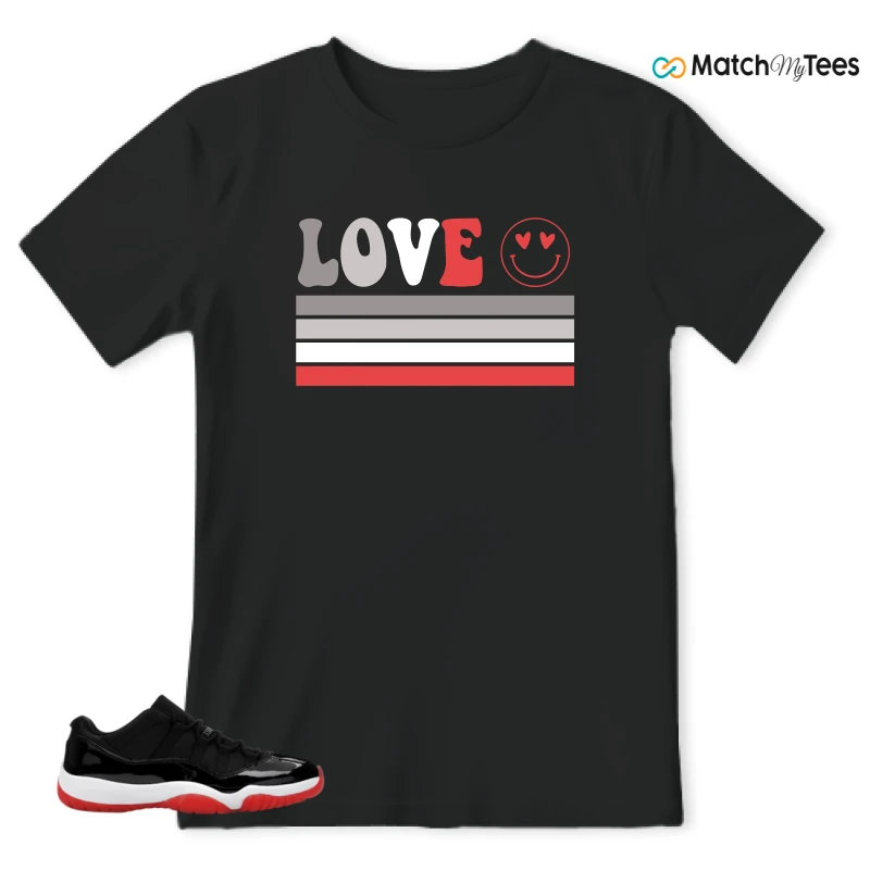 NIKE AIR JORDAN 11 RETRO LOW BRED 2025 SNEAKER Matching Tees t-shirt