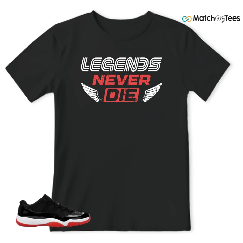 NIKE AIR JORDAN 11 RETRO LOW BRED 2025 SNEAKER Matching Tees t-shirt