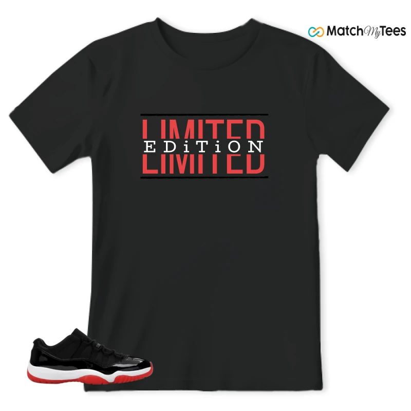 NIKE AIR JORDAN 11 RETRO LOW BRED 2025 SNEAKER Matching Tees t-shirt