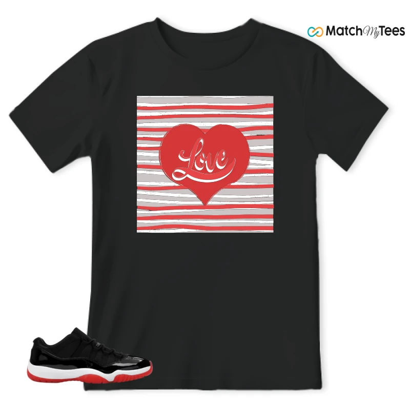 NIKE AIR JORDAN 11 RETRO LOW BRED 2025 SNEAKER Matching Tees t-shirt