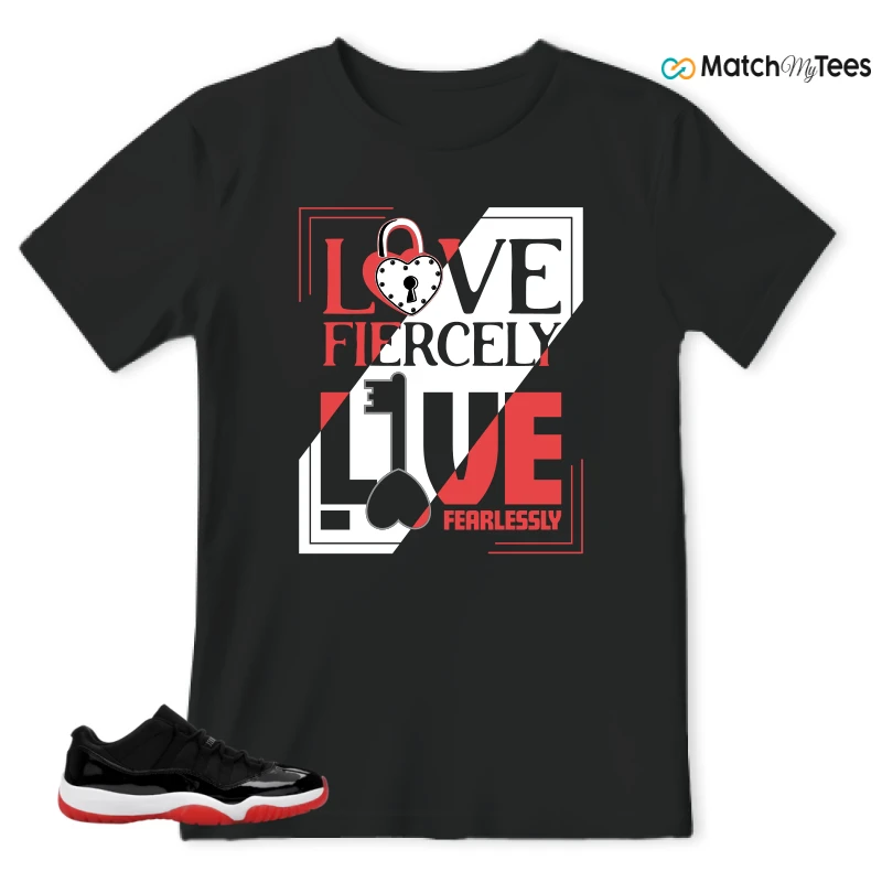 NIKE AIR JORDAN 11 RETRO LOW BRED 2025 SNEAKER Matching Tees t-shirt