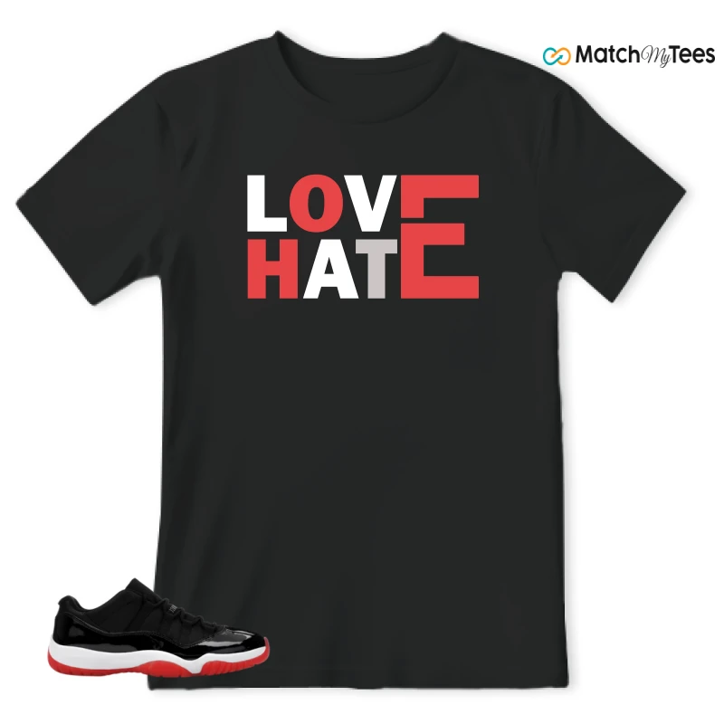 NIKE AIR JORDAN 11 RETRO LOW BRED 2025 SNEAKER Matching Tees t-shirt