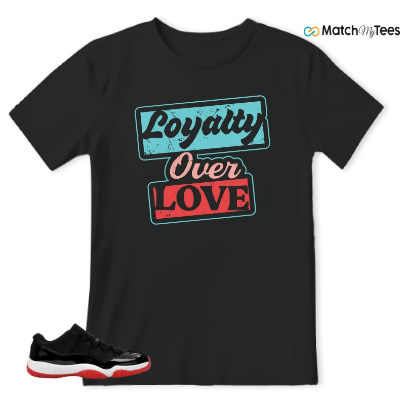 NIKE AIR JORDAN 11 RETRO LOW BRED 2025 SNEAKER Matching Tees t-shirt