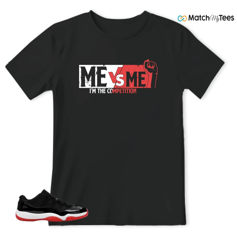 NIKE AIR JORDAN 11 RETRO LOW BRED 2025 SNEAKER Matching Tees t-shirt