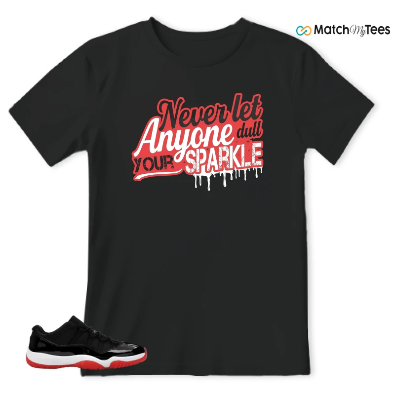 NIKE AIR JORDAN 11 RETRO LOW BRED 2025 SNEAKER Matching Tees t-shirt