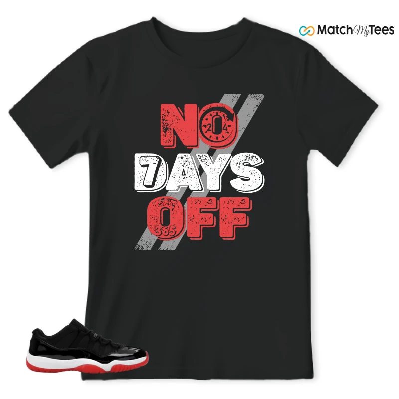NIKE AIR JORDAN 11 RETRO LOW BRED 2025 SNEAKER Matching Tees t-shirt