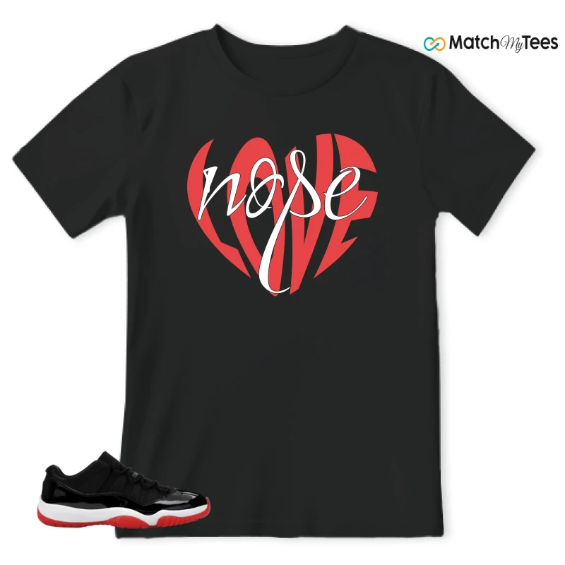 NIKE AIR JORDAN 11 RETRO LOW BRED 2025 SNEAKER Matching Tees t-shirt
