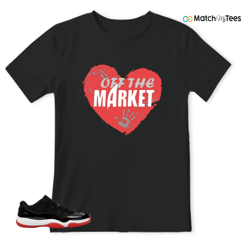 NIKE AIR JORDAN 11 RETRO LOW BRED 2025 SNEAKER Matching Tees t-shirt