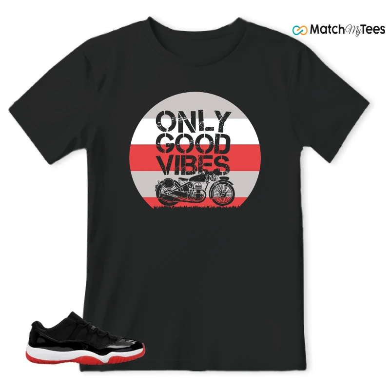 NIKE AIR JORDAN 11 RETRO LOW BRED 2025 SNEAKER Matching Tees t-shirt