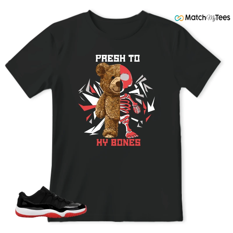 NIKE AIR JORDAN 11 RETRO LOW BRED 2025 SNEAKER Matching Tees t-shirt