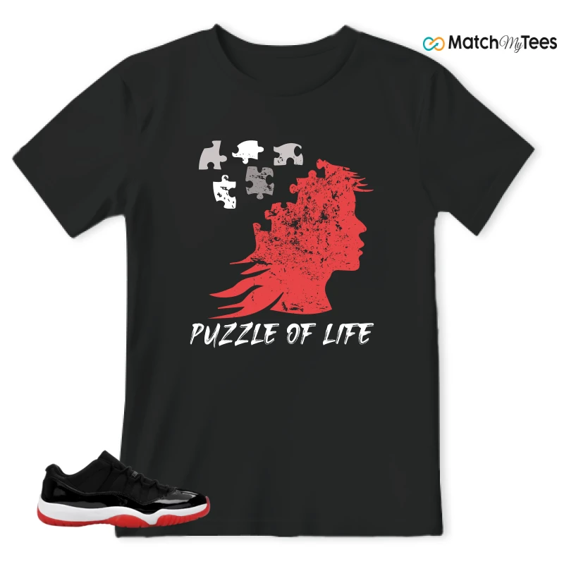 NIKE AIR JORDAN 11 RETRO LOW BRED 2025 SNEAKER Matching Tees t-shirt