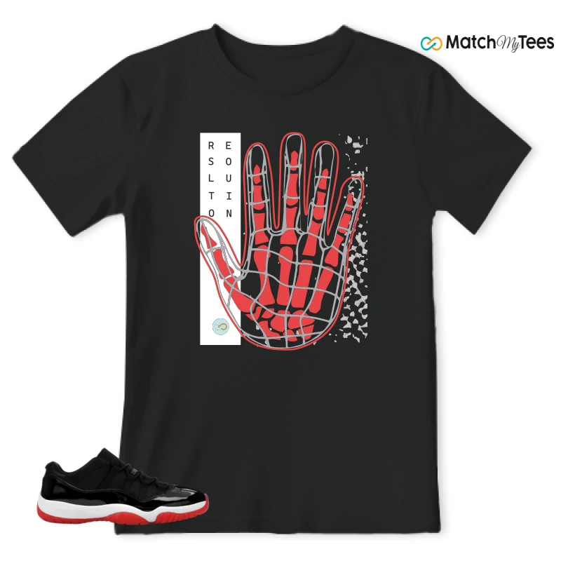 NIKE AIR JORDAN 11 RETRO LOW BRED 2025 SNEAKER Matching Tees t-shirt