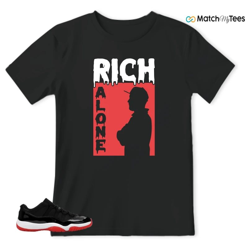 NIKE AIR JORDAN 11 RETRO LOW BRED 2025 SNEAKER Matching Tees t-shirt