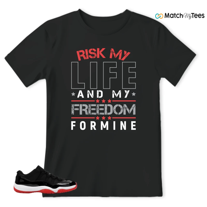 NIKE AIR JORDAN 11 RETRO LOW BRED 2025 SNEAKER Matching Tees t-shirt