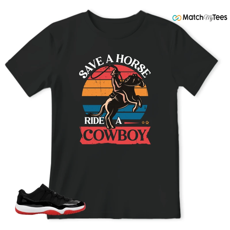 NIKE AIR JORDAN 11 RETRO LOW BRED 2025 SNEAKER Matching Tees t-shirt