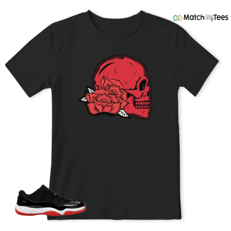 NIKE AIR JORDAN 11 RETRO LOW BRED 2025 SNEAKER Matching Tees t-shirt