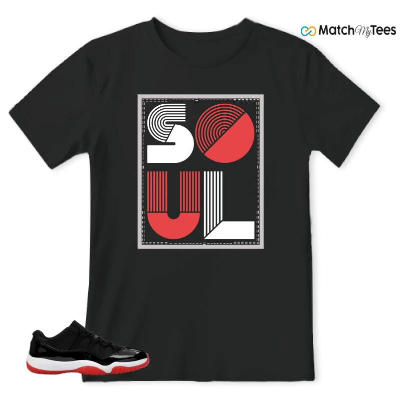NIKE AIR JORDAN 11 RETRO LOW BRED 2025 SNEAKER Matching Tees t-shirt