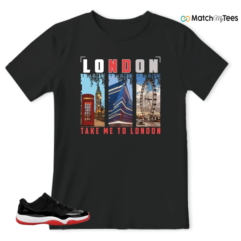 NIKE AIR JORDAN 11 RETRO LOW BRED 2025 SNEAKER Matching Tees t-shirt