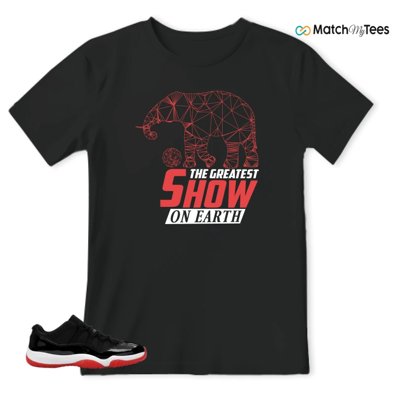 NIKE AIR JORDAN 11 RETRO LOW BRED 2025 SNEAKER Matching Tees t-shirt