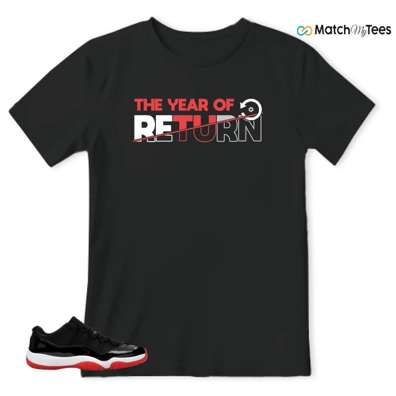 NIKE AIR JORDAN 11 RETRO LOW BRED 2025 SNEAKER Matching Tees t-shirt