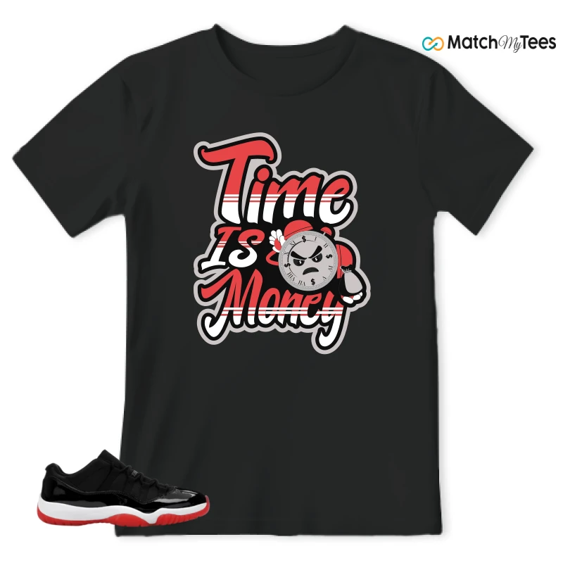 NIKE AIR JORDAN 11 RETRO LOW BRED 2025 SNEAKER Matching Tees t-shirt