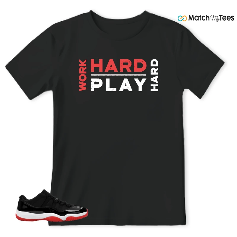 NIKE AIR JORDAN 11 RETRO LOW BRED 2025 SNEAKER Matching Tees t-shirt