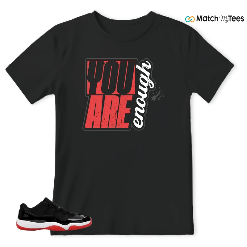 NIKE AIR JORDAN 11 RETRO LOW BRED 2025 SNEAKER Matching Tees t-shirt