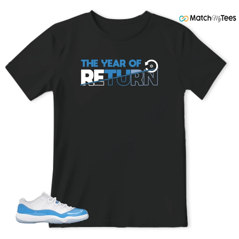 NIKE AIR JORDAN 11 RETRO LOW UNIVERSITY BLUE SNEAKER Matching Tees t-shirt