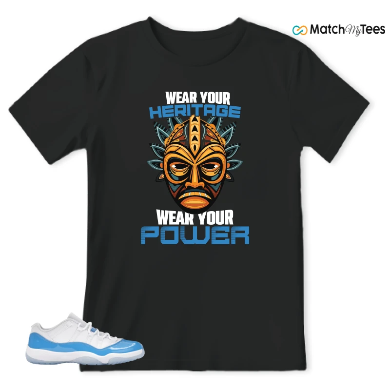 NIKE AIR JORDAN 11 RETRO LOW UNIVERSITY BLUE SNEAKER Matching Tees t-shirt