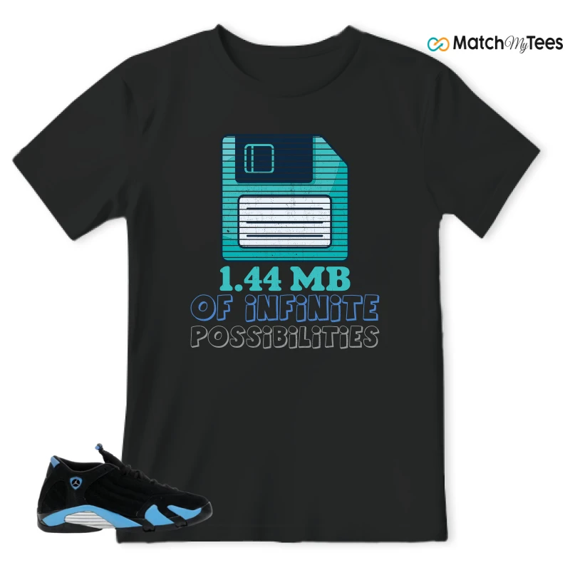 NIKE AIR JORDAN 14 RETRO BLACK UNIVERSITY BLUE (2026) (GS) SNEAKER Matching Tees t-shirt