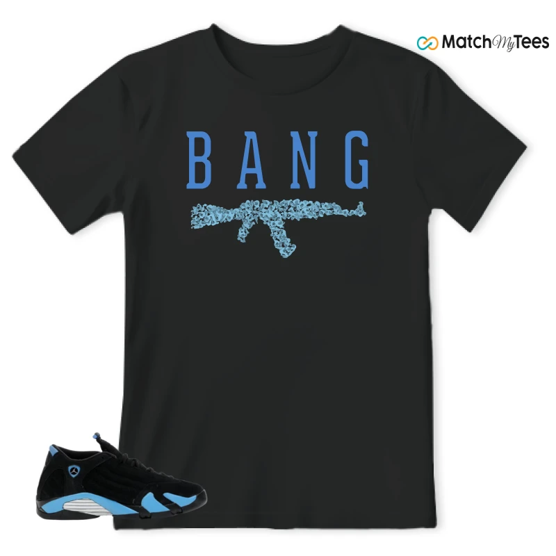 NIKE AIR JORDAN 14 RETRO BLACK UNIVERSITY BLUE (2026) (GS) SNEAKER Matching Tees t-shirt