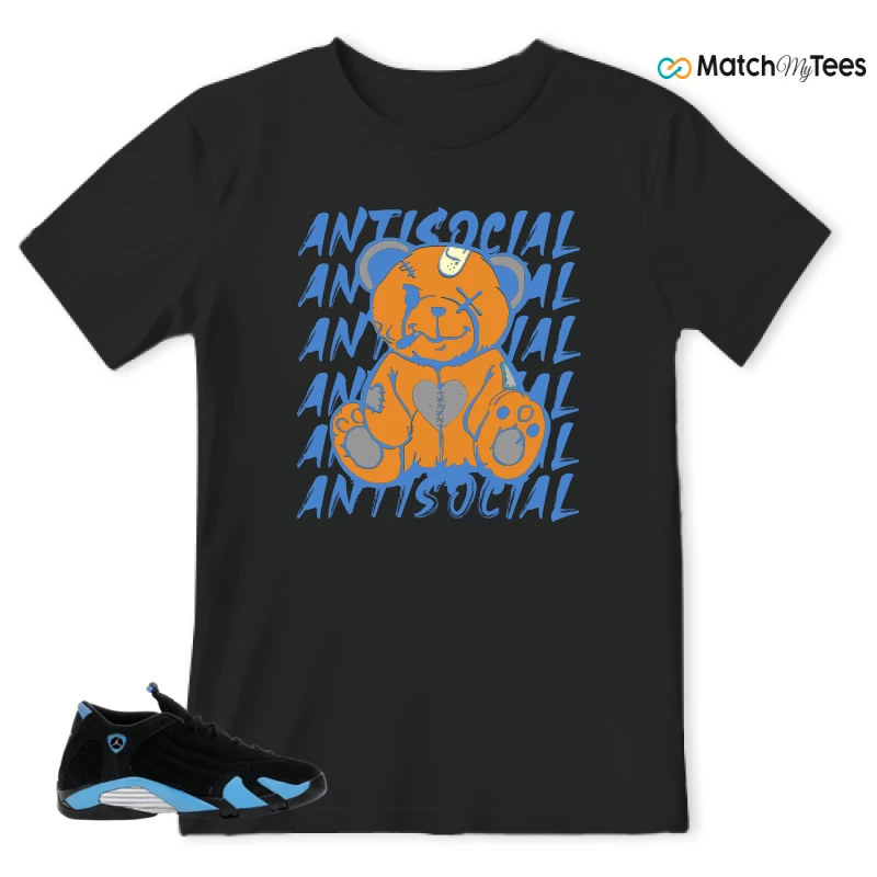 NIKE AIR JORDAN 14 RETRO BLACK UNIVERSITY BLUE (2026) (GS) SNEAKER Matching Tees t-shirt