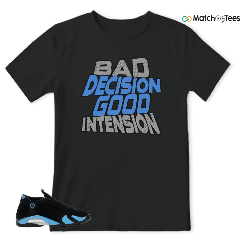 NIKE AIR JORDAN 14 RETRO BLACK UNIVERSITY BLUE (2026) (GS) SNEAKER Matching Tees t-shirt