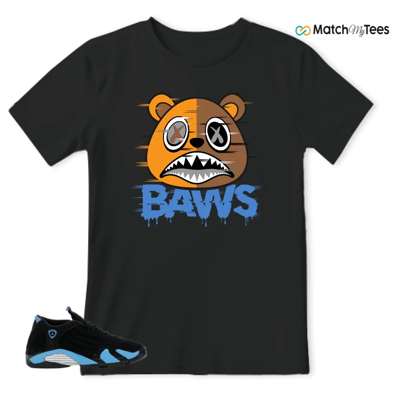 NIKE AIR JORDAN 14 RETRO BLACK UNIVERSITY BLUE (2026) (GS) SNEAKER Matching Tees t-shirt