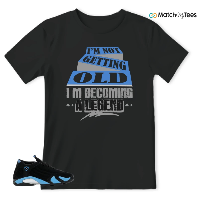 NIKE AIR JORDAN 14 RETRO BLACK UNIVERSITY BLUE (2026) (GS) SNEAKER Matching Tees t-shirt