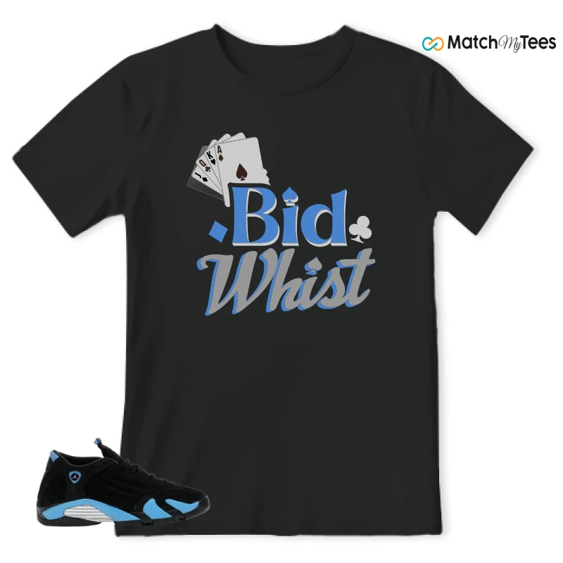 NIKE AIR JORDAN 14 RETRO BLACK UNIVERSITY BLUE (2026) (GS) SNEAKER Matching Tees t-shirt