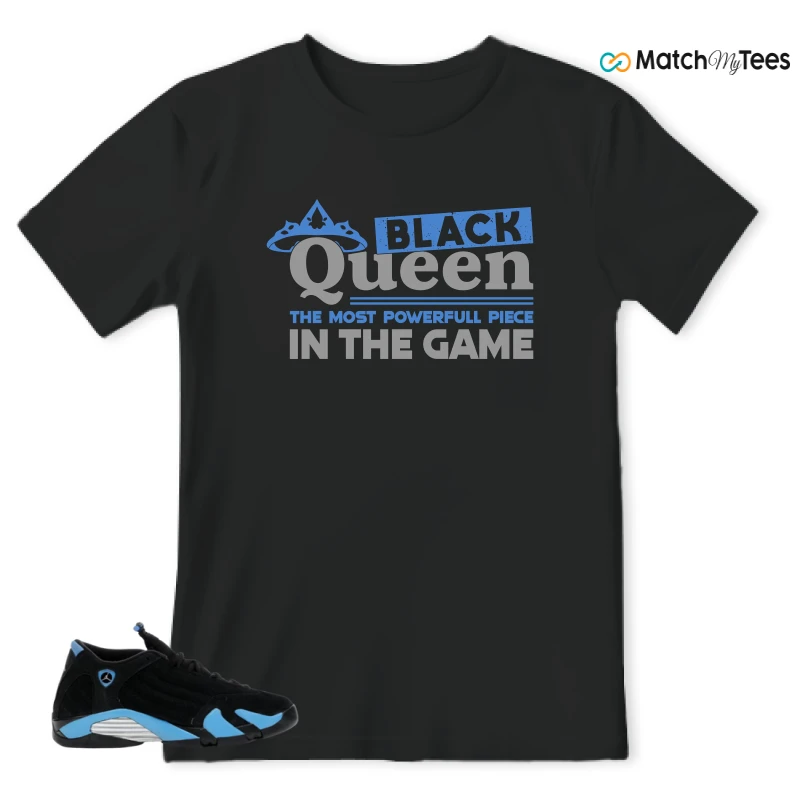 NIKE AIR JORDAN 14 RETRO BLACK UNIVERSITY BLUE (2026) (GS) SNEAKER Matching Tees t-shirt