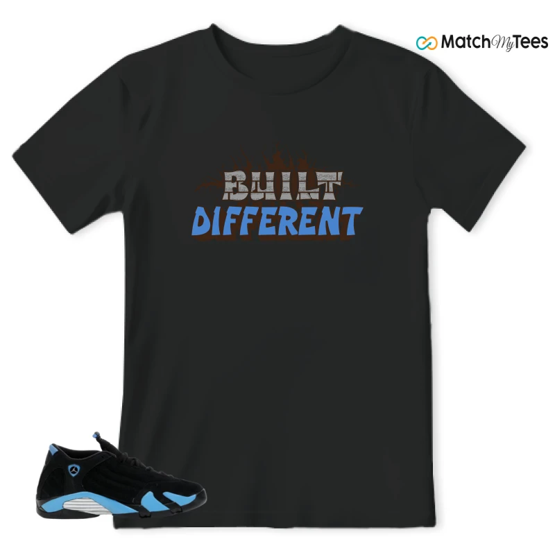 NIKE AIR JORDAN 14 RETRO BLACK UNIVERSITY BLUE (2026) (GS) SNEAKER Matching Tees t-shirt