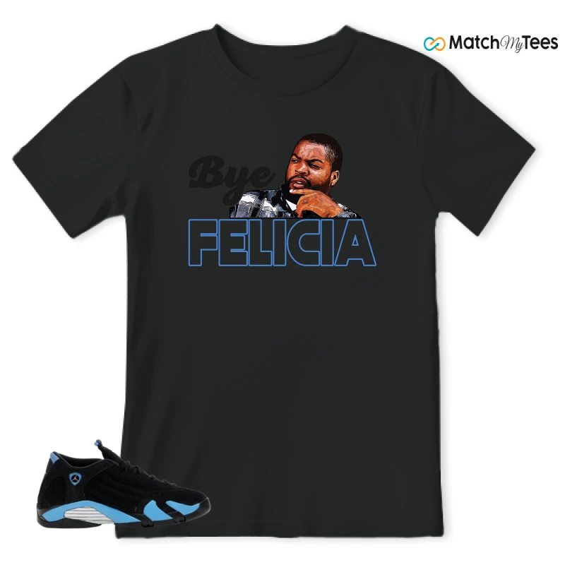 NIKE AIR JORDAN 14 RETRO BLACK UNIVERSITY BLUE (2026) (GS) SNEAKER Matching Tees t-shirt