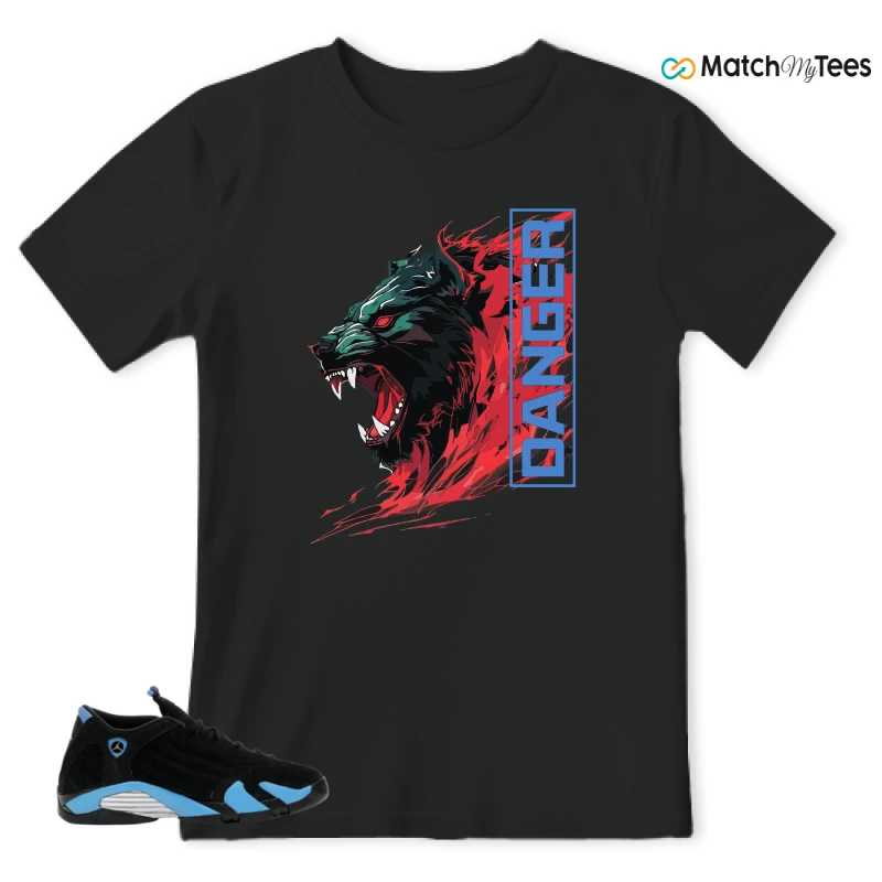 NIKE AIR JORDAN 14 RETRO BLACK UNIVERSITY BLUE (2026) (GS) SNEAKER Matching Tees t-shirt