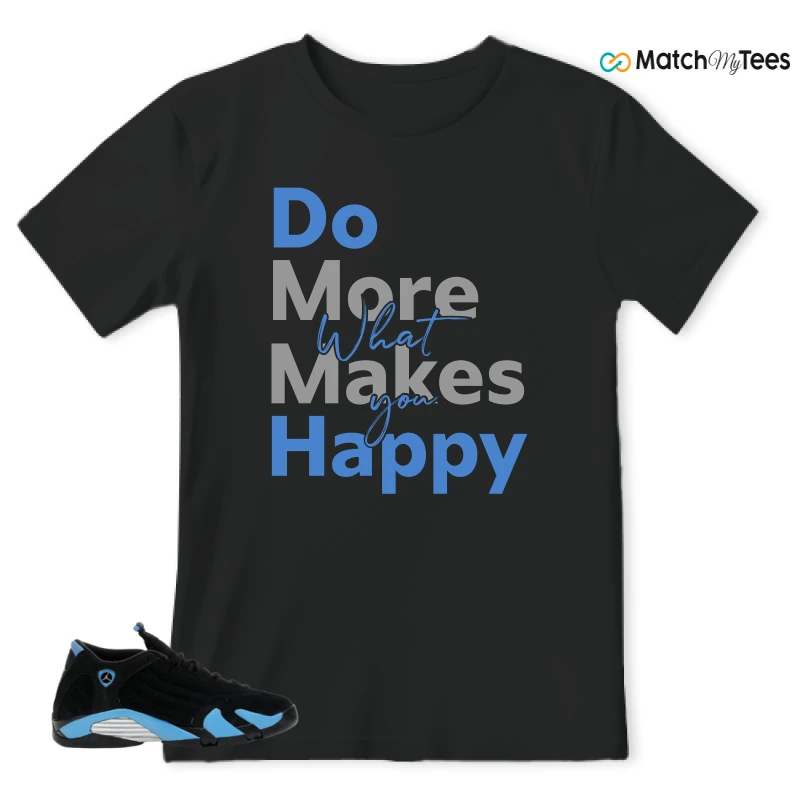 NIKE AIR JORDAN 14 RETRO BLACK UNIVERSITY BLUE (2026) (GS) SNEAKER Matching Tees t-shirt