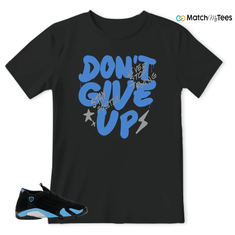 NIKE AIR JORDAN 14 RETRO BLACK UNIVERSITY BLUE (2026) (GS) SNEAKER Matching Tees t-shirt