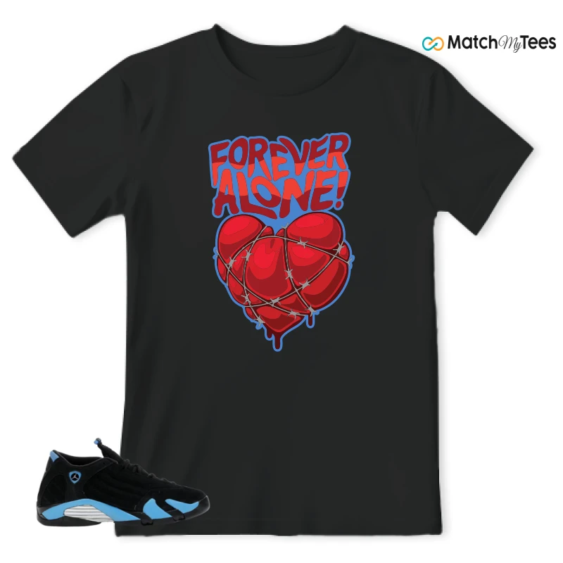 NIKE AIR JORDAN 14 RETRO BLACK UNIVERSITY BLUE (2026) (GS) SNEAKER Matching Tees t-shirt