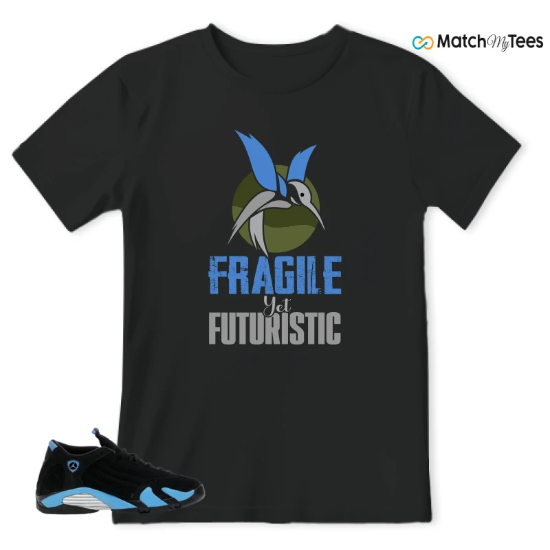 NIKE AIR JORDAN 14 RETRO BLACK UNIVERSITY BLUE (2026) (GS) SNEAKER Matching Tees t-shirt