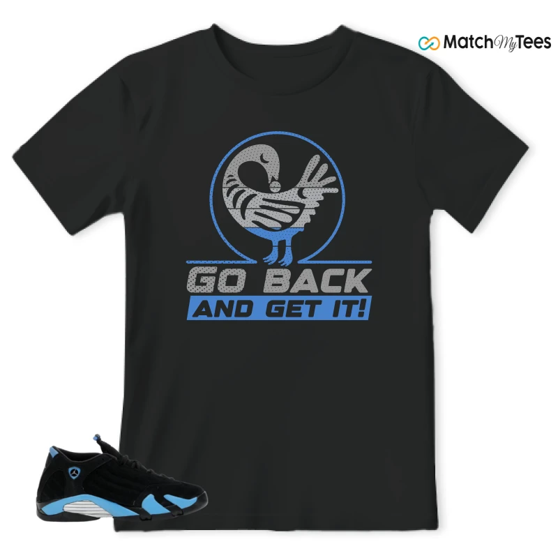 NIKE AIR JORDAN 14 RETRO BLACK UNIVERSITY BLUE (2026) (GS) SNEAKER Matching Tees t-shirt