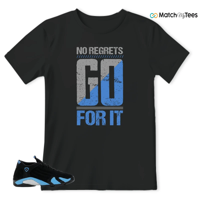 NIKE AIR JORDAN 14 RETRO BLACK UNIVERSITY BLUE (2026) (GS) SNEAKER Matching Tees t-shirt