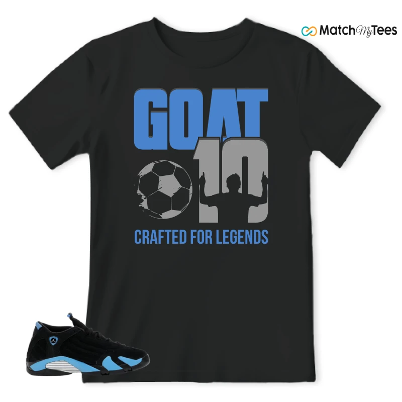 NIKE AIR JORDAN 14 RETRO BLACK UNIVERSITY BLUE (2026) (GS) SNEAKER Matching Tees t-shirt
