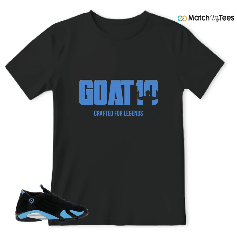 NIKE AIR JORDAN 14 RETRO BLACK UNIVERSITY BLUE (2026) (GS) SNEAKER Matching Tees t-shirt