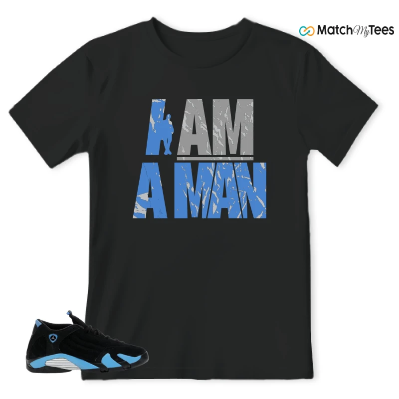 NIKE AIR JORDAN 14 RETRO BLACK UNIVERSITY BLUE (2026) (GS) SNEAKER Matching Tees t-shirt
