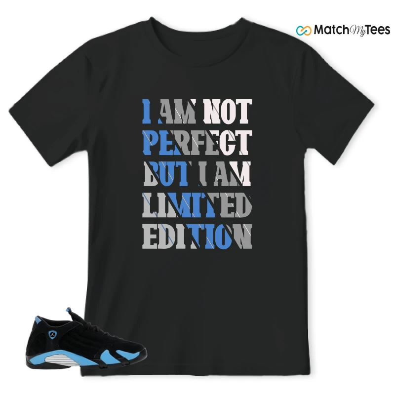 NIKE AIR JORDAN 14 RETRO BLACK UNIVERSITY BLUE (2026) (GS) SNEAKER Matching Tees t-shirt
